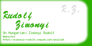 rudolf zimonyi business card